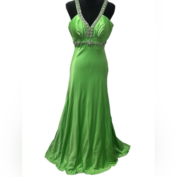 coli couture Dresses & Skirts - Lime green prom dress with beaded diamonds/ green formal dress/ by Coli Couture